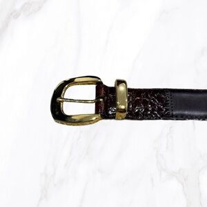 Unbranded Women’s‎ Chocolate Brown Genuine Leather Patchwork Belt, Size M